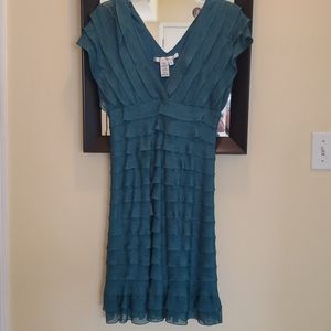 STUDIO M Ruffled Teal Bodycon Dress